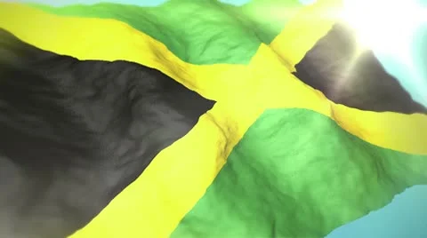 3d flag Jamaica Stock Footage 10736547