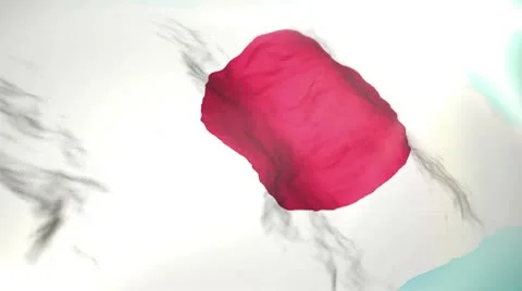 3d flag Japan Stock Footage 10736527