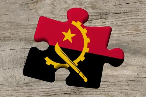 3D Flag on jigsaw puzzle pieces Stock Illustration