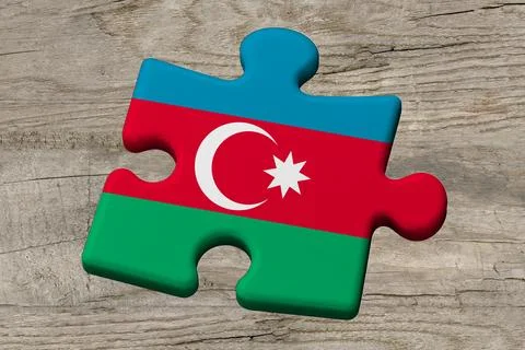 3D Flag on jigsaw puzzle pieces Stock Illustration
