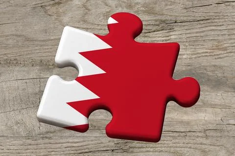 3D Flag on jigsaw puzzle pieces Stock Illustration