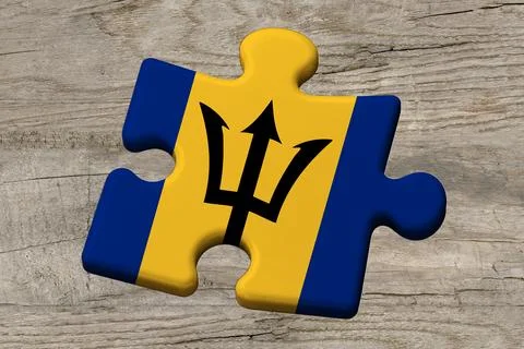 3D Flag on jigsaw puzzle pieces Stock Illustration