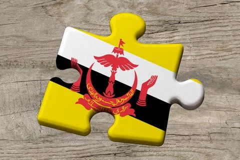 3D Flag on jigsaw puzzle pieces Stock Illustration