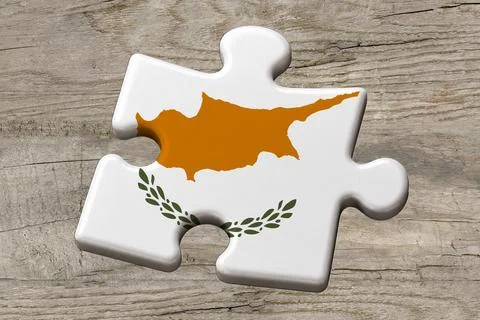 3D Flag on jigsaw puzzle pieces Stock Illustration