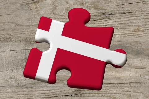 3D Flag on jigsaw puzzle pieces Stock Illustration