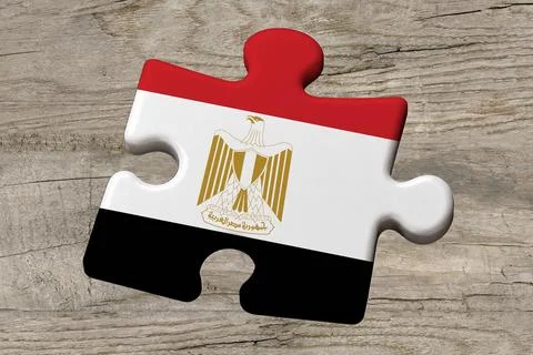 3D Flag on jigsaw puzzle pieces Stock Illustration