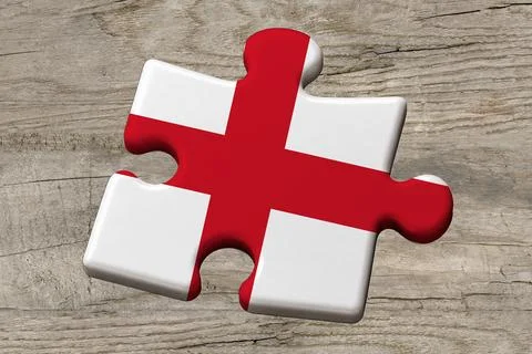 3D Flag on jigsaw puzzle pieces Stock Illustration