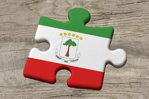3D Flag on jigsaw puzzle pieces Stock Illustration
