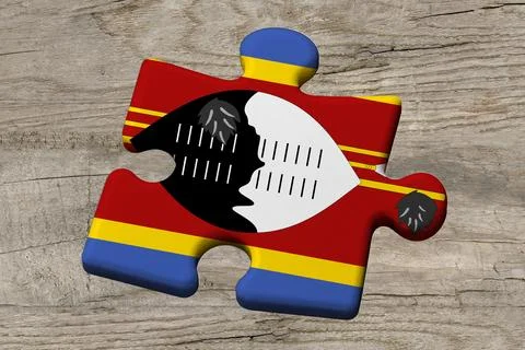 3D Flag on jigsaw puzzle pieces Stock Illustration
