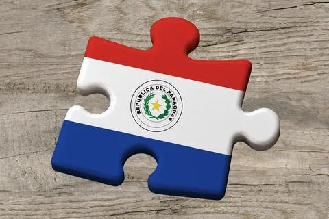 3D Flag on jigsaw puzzle pieces Stockillustratie