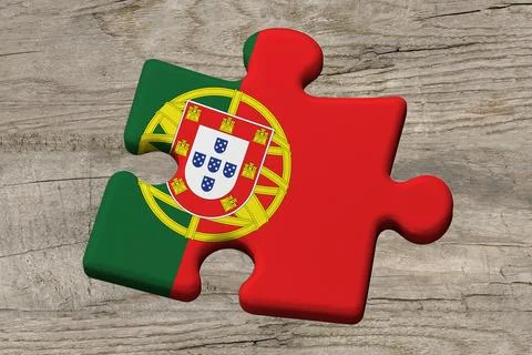 3D Flag on jigsaw puzzle pieces Stockillustratie