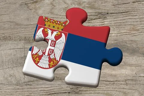 3D Flag on jigsaw puzzle pieces Stockillustratie