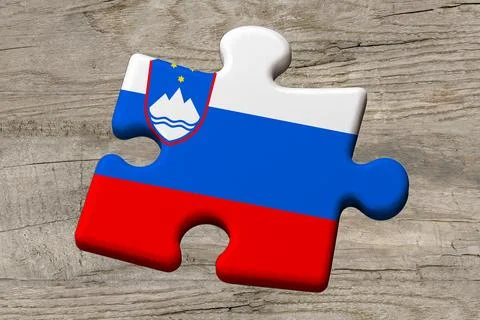 3D Flag on jigsaw puzzle pieces Stockillustratie