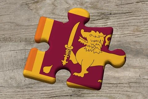 3D Flag on jigsaw puzzle pieces Stockillustratie
