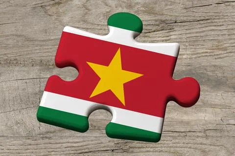 3D Flag on jigsaw puzzle pieces Stockillustratie