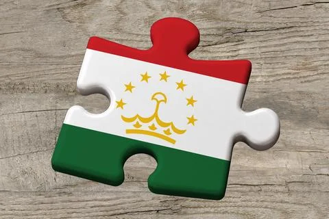 3D Flag on jigsaw puzzle pieces Stockillustratie