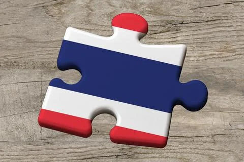 3D Flag on jigsaw puzzle pieces Stockillustratie