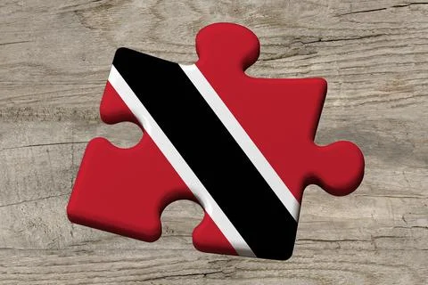 3D Flag on jigsaw puzzle pieces Stockillustratie