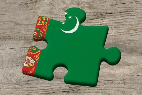 3D Flag on jigsaw puzzle pieces Stock Illustration
