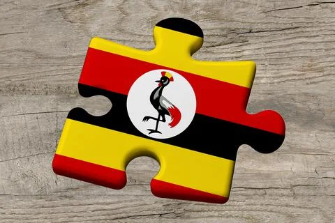 3D Flag on jigsaw puzzle pieces Stock Illustration