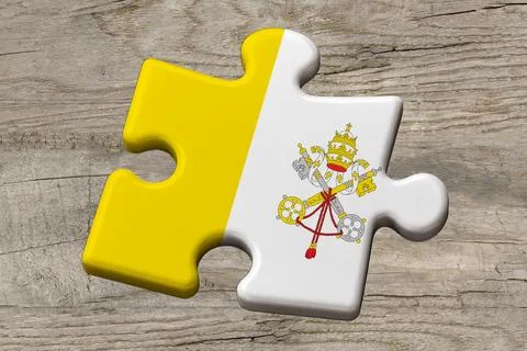 3D Flag on jigsaw puzzle pieces Stock Illustration
