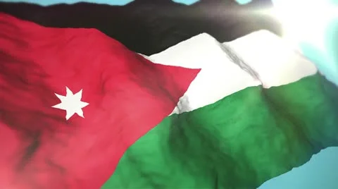 3d flag Jordan Stock Footage 10736450