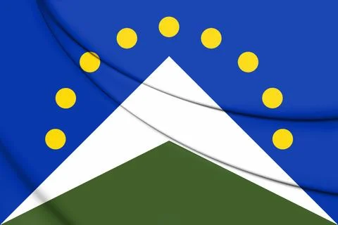 3D Flag of Junin, Peru. 3D Illustration. Stock Illustration