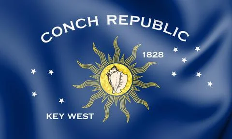 3D Flag of Key West (Florida), USA. 3D Illustration. Stock Illustration