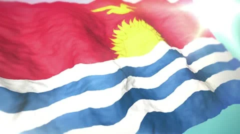 3d flag Kiribati Stock Footage 10736371