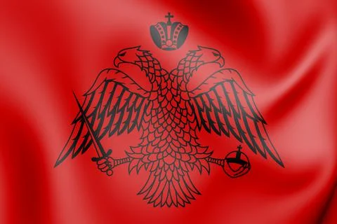 3D Flag of Krokodeilos Kladas. 3D Illustration. Stock Illustration