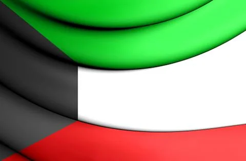 3D Flag of the Kuwait. 3D Illustration. Stock Illustration