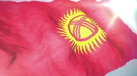 3d flag Kyrgyzstan Stock Footage 10736387