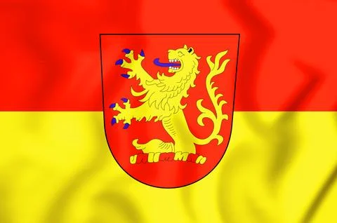 3D Flag of Langenhagen (Lower Saxony), Germany. 3D Illustration. Stock Illustration