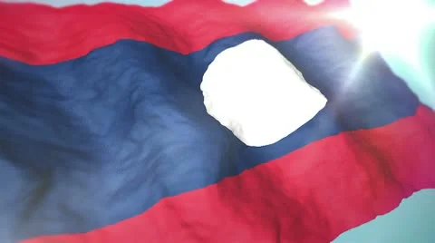 3d flag Laos Stock Footage 10742109