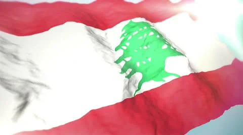 3d flag Lebanon Stock Footage 10742102
