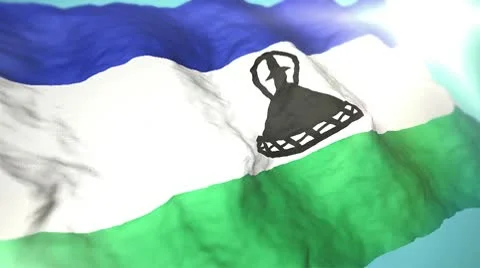3d flag Lesotho Stock Footage 10742189