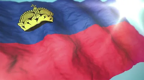 3d flag Liechtenstein Stock Footage 10742169
