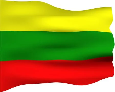 3D Flag of Lithuania Stock Illustration