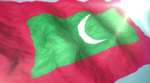 3d flag Maldives Stock Footage 10742139