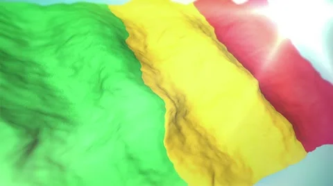 3d flag Mali Stock Footage 10742055
