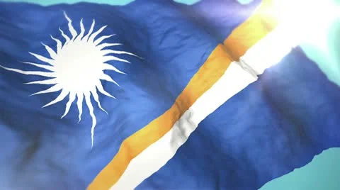 3d flag Marshall Islands Stock Footage 10742133