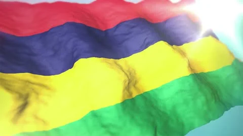 3d flag Mauritius Stock Footage 10742014