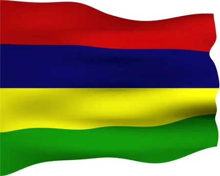 3D Flag of Mauritius Stock Illustration