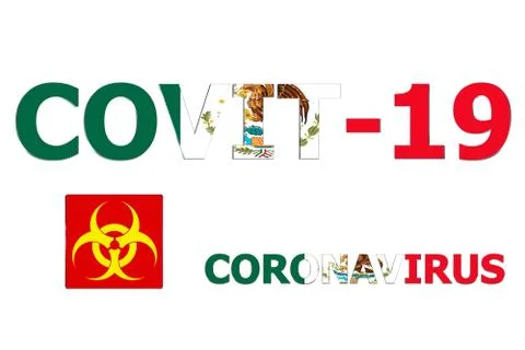 3D Flag of Mexico on text Stock Photos