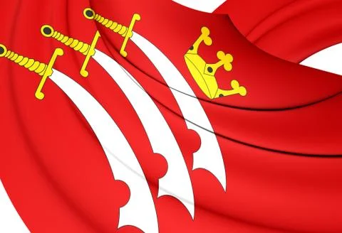 3D Flag of Middlesex, England. 3D Illustration. Stock Illustration