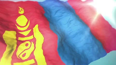 3d flag Mongolia Stock Footage 10741983