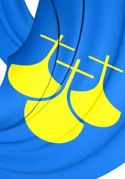 3D Flag of More og Romsdal, Norway. 3D Illustration. Stock Illustration