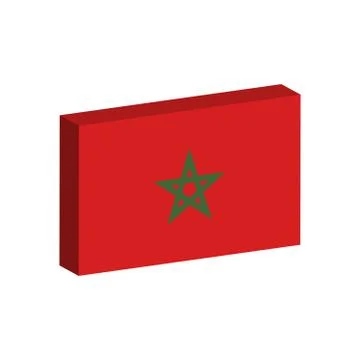 3D flag of Morocco Stock Illustration