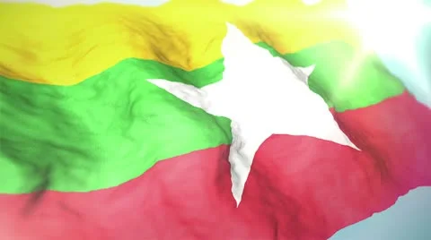 3d flag Myanmar Stock Footage 10741990