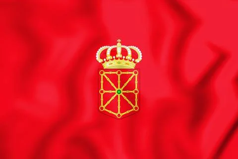 3D Flag of Navarra, Spain. 3D Illustration. Stock Illustration